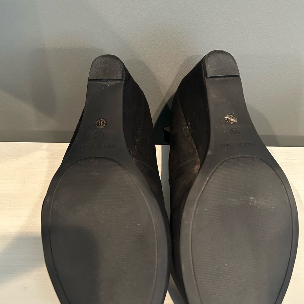 Black Wedge Heel Women's Shoes - Picture 3 of 3